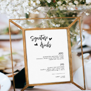 Chic Heart Script Seine Wahl Drinks Cocktails Poster