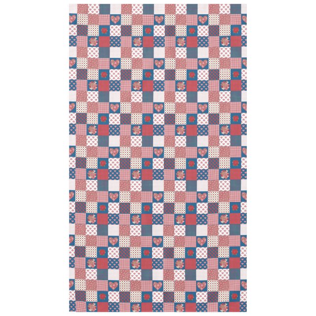 Chic Hearts and Rose Imitate Patchwork Tableteclot Tischdecke (Vorderseite)