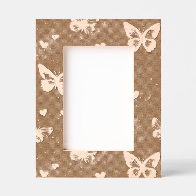 Chic Hearts & Butterflies Geätzte Rahmen (Vorderseite)