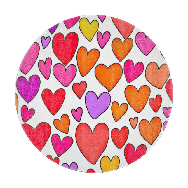 Chic Hearts Elegante: Blickvolle Liebe Schneidebrett (Vorderseite)
