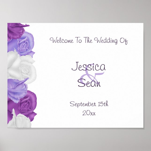 Chic Heirloom Rose Hochzeit Willkommen Poster (Vorne)