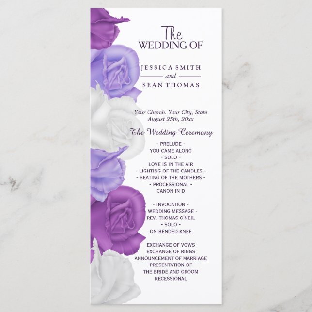 Chic Heirloom Rose Hochzeitsprogramm Programm (Vorderseite)
