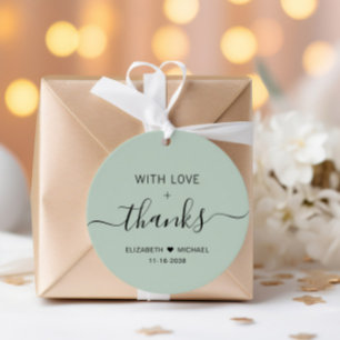 Chic Hellgrün Hochzeit Danke Geschenkanhänger