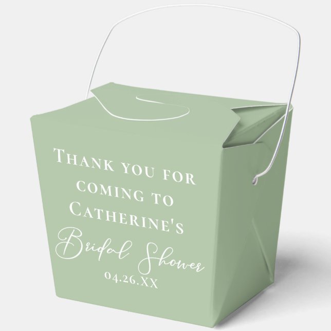 Chic Hellgrün personalisierte Hochzeitsdusche Fort Geschenkschachtel (Vorderseite)