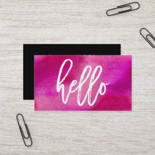 Chic Hello Magenta Watercolor   Visitenkarte