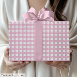 Chic Hellrosa Karo-Geschenkpapier zum 60. Geburtst Geschenkpapier