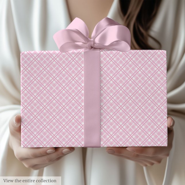 Chic Hellrosa & Weiß 60. Geburtstagsverpackung Geschenkpapier (Chic Light Pink & White 60th Birthday Wrapping Paper)