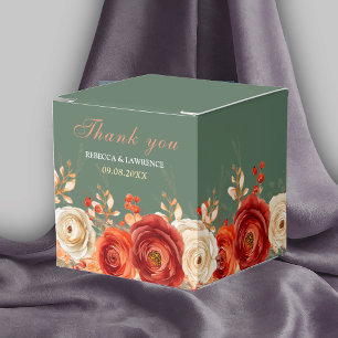 Chic Herbst Salbei Orangenblütenhochzeit Geschenkschachtel