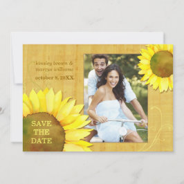 Chic Herbst Sonnenblumen Hochzeitsstift Save the D Date