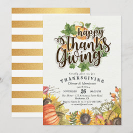 Chic Herbstmaple Blätter Erntedank Dinner Party Einladung