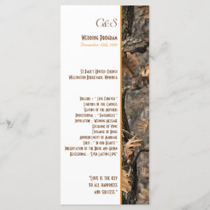 Chic-Hochzeits-Programme des Jägers die Camouflage Programm