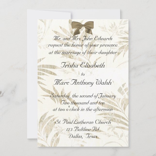 Chic Hochzeitseinladung Einladung (Vorderseite)