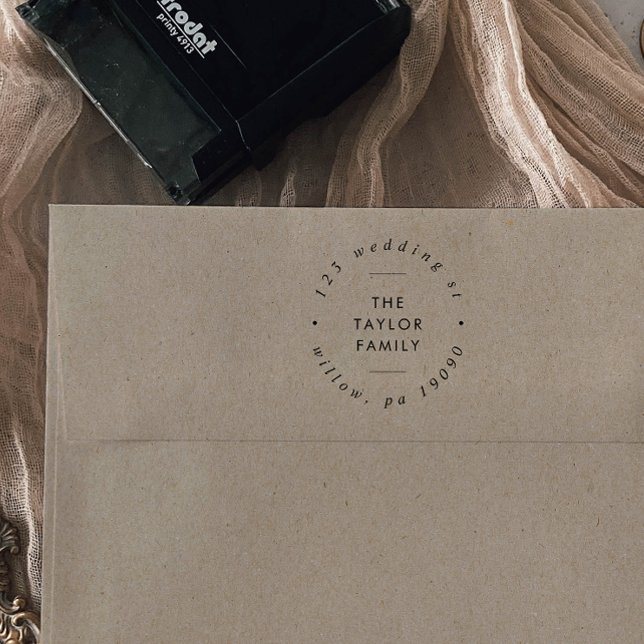 Chic Holiday Card Circle Address Permastempel (Von Creator hochgeladen)