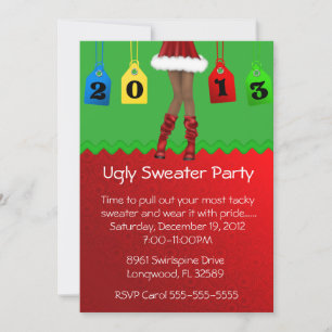 Chic Holiday/Christmas Ugly Sweater Party Einladung