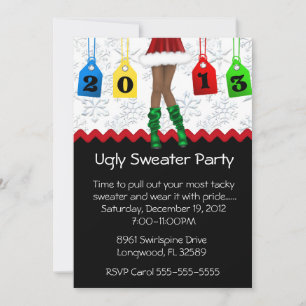 Chic Holiday/Christmas Ugly Sweater Party Einladung