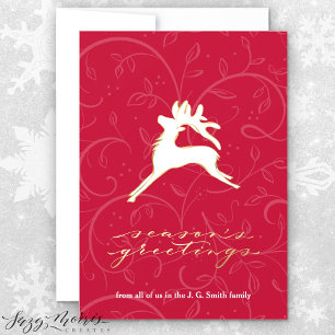 Chic Holiday Dancer in Red Tall Holiday Card Feiertagskarte