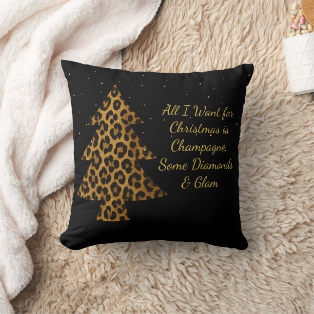 Chic Holiday Leopard Tree Design Kissen (Decke)