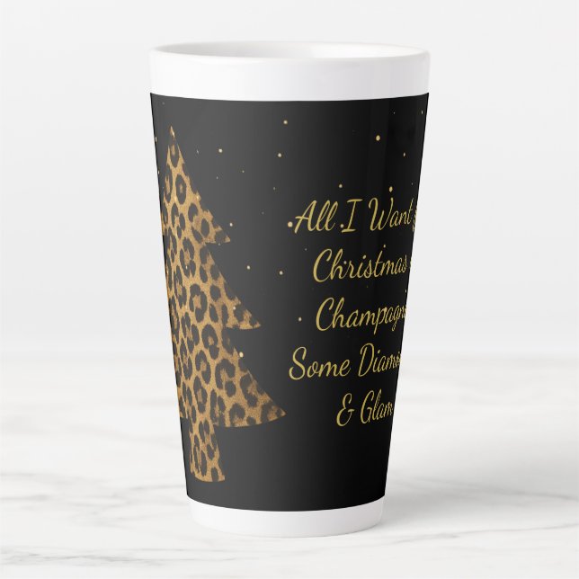 Chic Holiday Leopard Tree Design Milchtasse (Vorderseite)