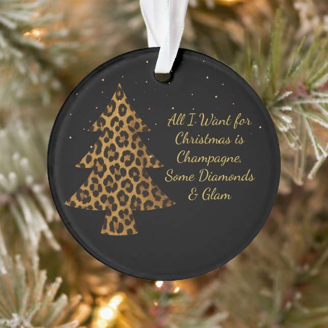 Chic Holiday Leopard Tree Design  Ornament (Baum)