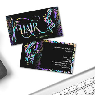 Chic Holografie-Friseurstil-Typografie-Erweiterung Visitenkarte