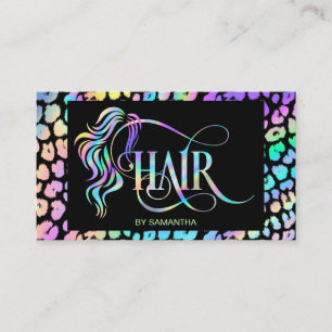 Chic Holograph Friseur-Typografie-Erweiterung Visitenkarte