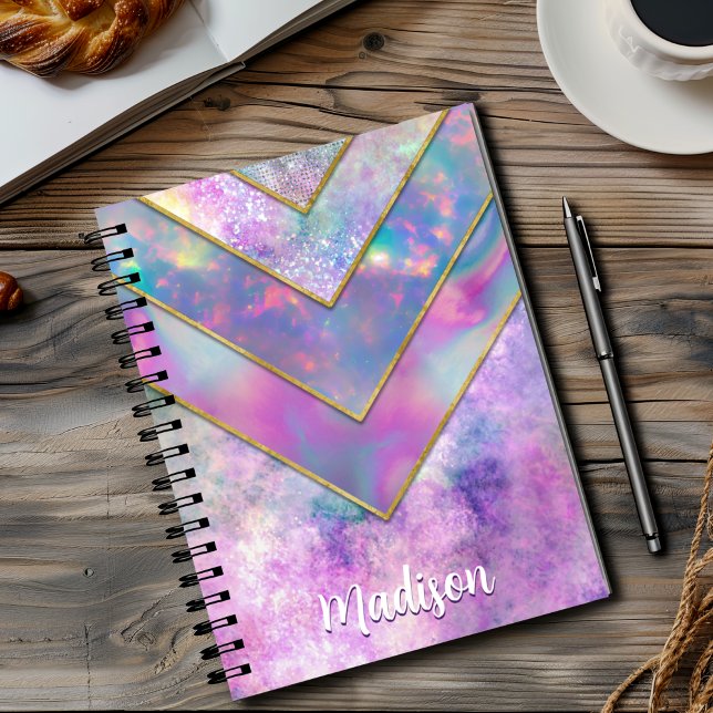 Chic holographic mädchenhaft rosa Sketchbook Notizblock (Von Creator hochgeladen)
