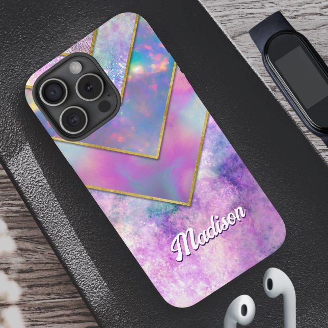 Chic holographic mädchenhaft stilvoll pink Case-Mate iPhone hülle (Von Creator hochgeladen)