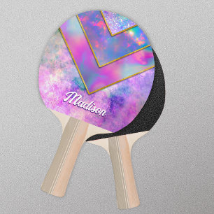 Chic holographic mädchenhaft stilvoll pink tischtennis schläger