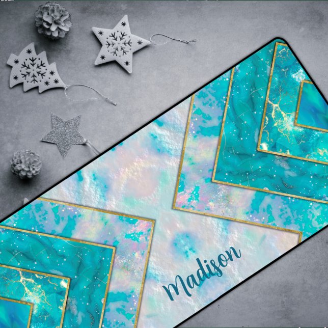 Chic holographic mädchenhaft stylish blue sketchbo schreibtischunterlage (Von Creator hochgeladen)