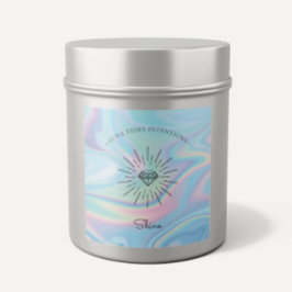 Chic Holographic Magic Intention Candles Label Quadratischer Aufkleber