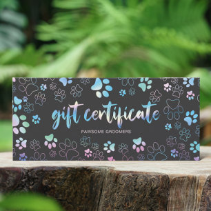 Chic Holographic Paw Print Dog Groomer Geschenkkar