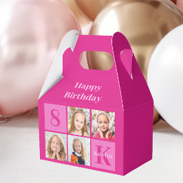 Chic Hot Pink Custom Girls Foto Geburtstagsparty Geschenkschachtel