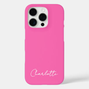 Chic Hot Pink Individuelle Name Script iPhone 16 Pro Hülle