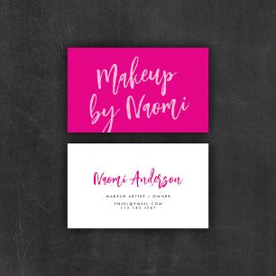 Chic Hot Pink + Moderne Kalligrafie-Schrift Visitenkarte