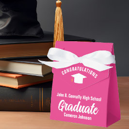 Chic Hot Pink Personalisiert Graduation Party Geschenkschachtel