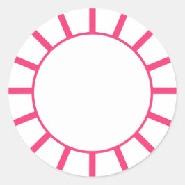 Chic Hot Pink Strip Runder Aufkleber