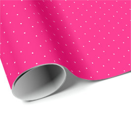 Chic Hot Pink, weiß, winzige Polka-Punkte-Muster Geschenkpapier