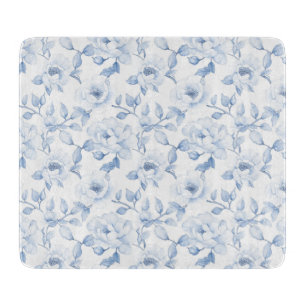 Chic Hübsch Blue White Blume Schneidebrett