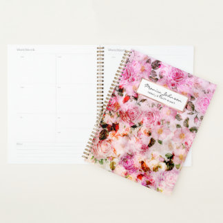 Chic Hübsch Blush Pink Aquarellfarben Rose Blütenf Planer