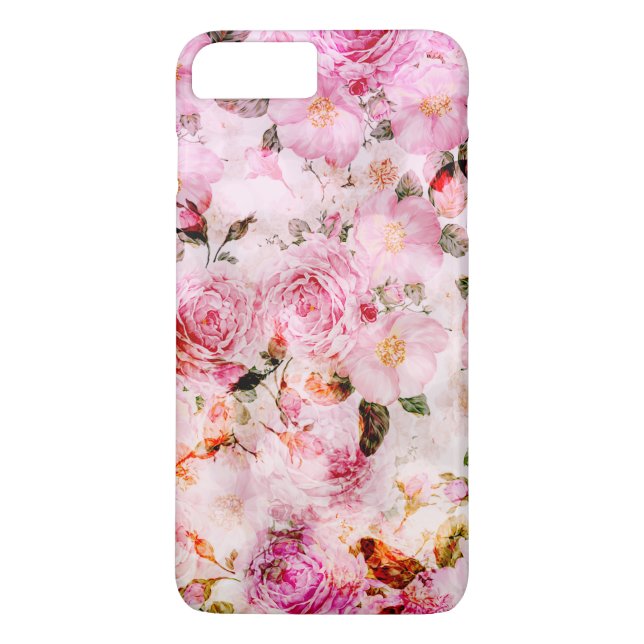 Chic Hübsch Blush Pink Aquarellfarben Rose Floral Case-Mate iPhone Hülle (Rückseite)