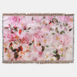 Chic Hübsch Blush Pink Aquarellfarben Rose Floral Decke