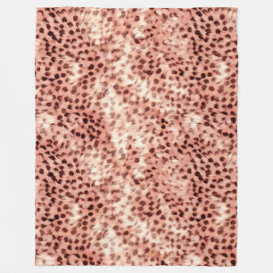 Chic Hübsch Girly Rose Gold Leopard Fleecedecke