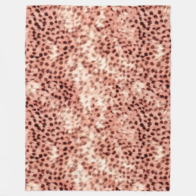 Chic Hübsch Girly Rose Gold Leopard Fleecedecke (Vorderseite)