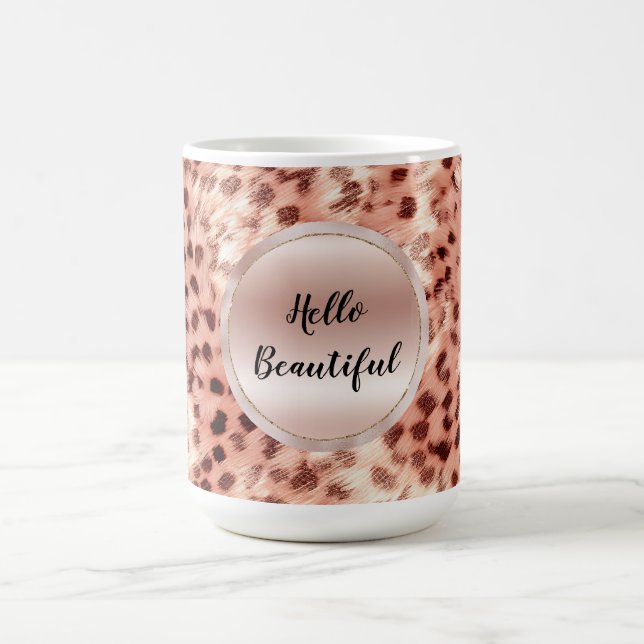 Chic Hübsch Girly Rose Gold Leopard Kaffeetasse (Mittel)