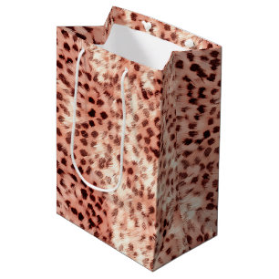 Chic Hübsch Girly Rose Gold Leopard Mittlere Geschenktüte
