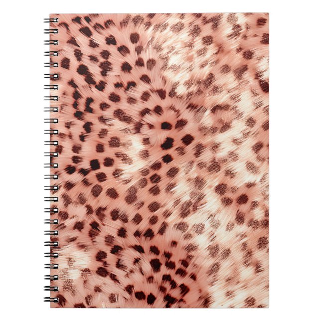 Chic Hübsch Girly Rose Gold Leopard Notizblock (Vorderseite)