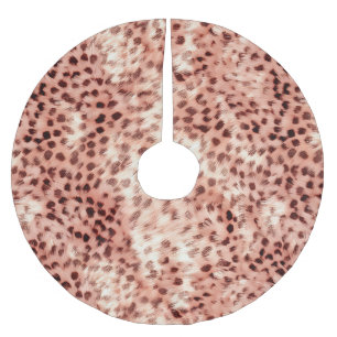 Chic Hübsch Girly Rose Gold Leopard Polyester Weihnachtsbaumdecke