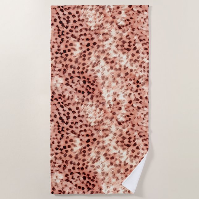 Chic Hübsch Girly Rose Gold Leopard Strandtuch (Vorderseite)