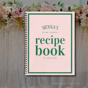 Chic Hübsch rosa und grünes Brautparty Rezept Notizbuch