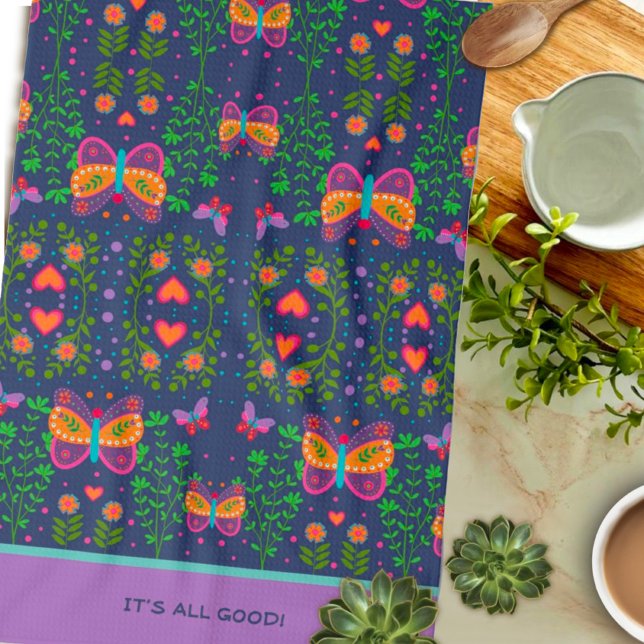 Chic Hübsches individuelles Zitat oder Name Butter Geschirrtuch (Von Creator hochgeladen)